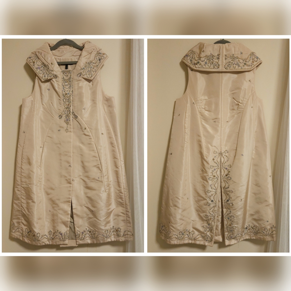 NWOT Rare Vintage Hand-Embroidered Gown/ Dress/ Coat By SHIATZY CHEN
